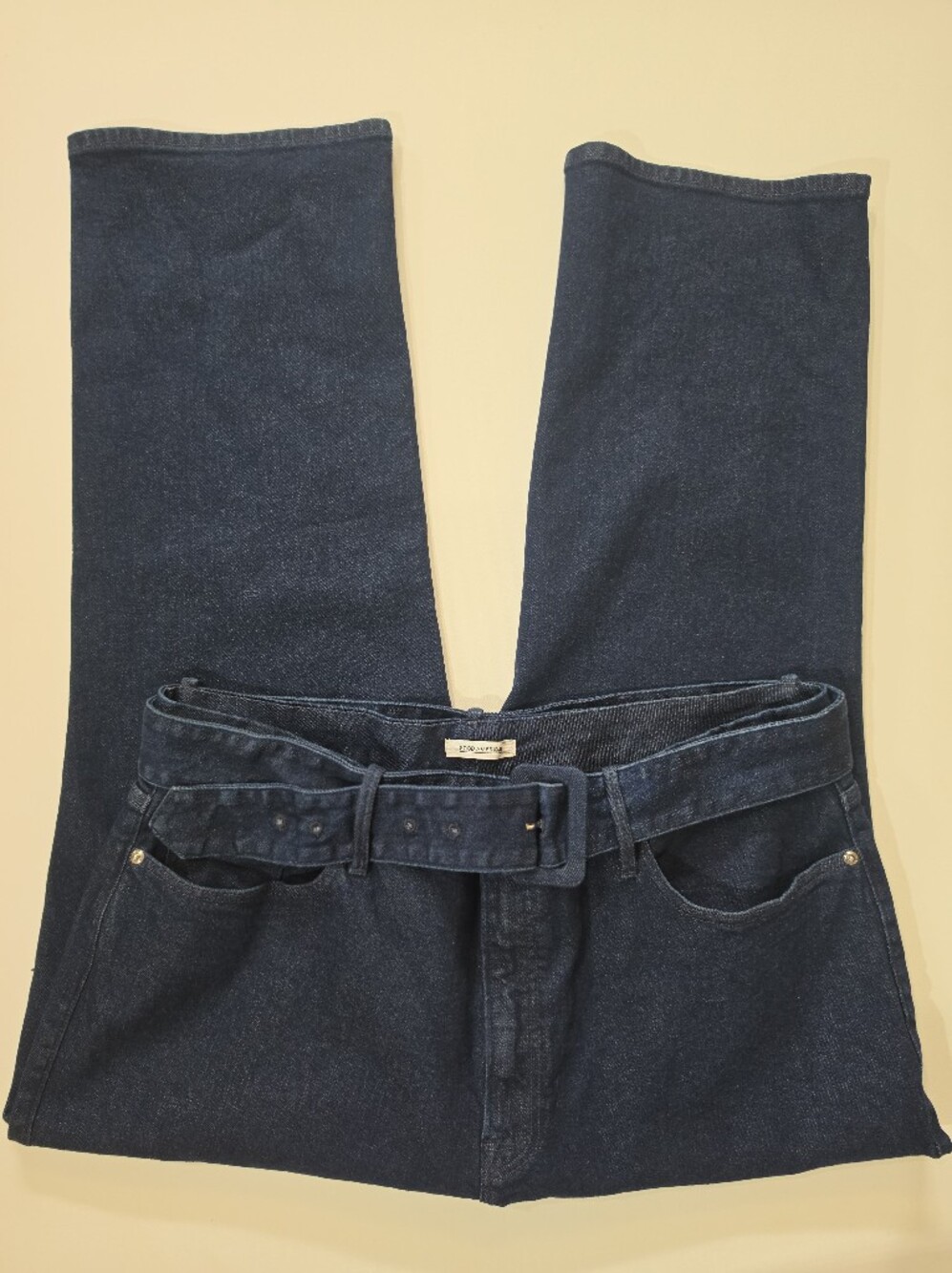 Good American High Rise Jeans Womens 22 Dark Wash Good Curve Belted - Picture 6 of 7